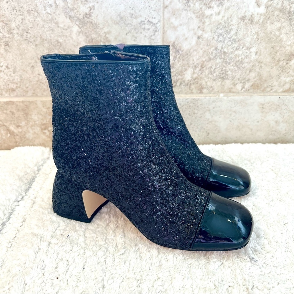 Circus by Sam Edelman Osten Black glitter Sparkle Ankle Booties womens size 6M
